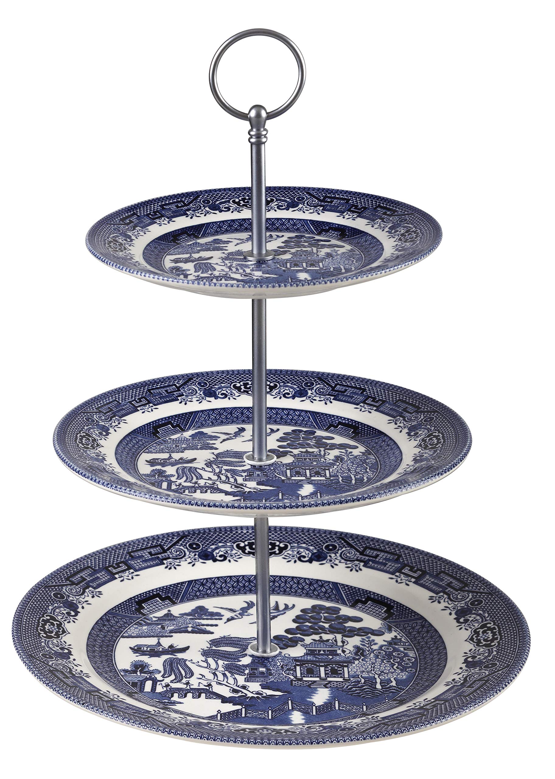 えーり！ blue willow など4点 Churchill Blue Willow Dinnerware (Cake Stand 10.2